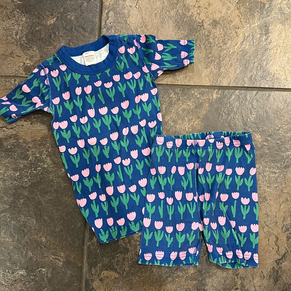 hanna andersson tulip short pjs, size 120 cm (6-7)